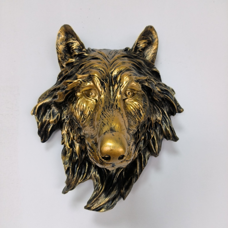 Farkasfej falikép – természetes gyanta anyagból, állatmotívum