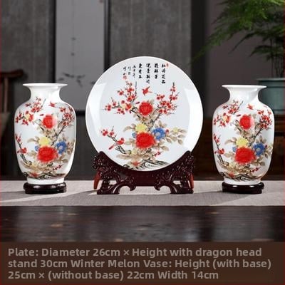 Tryjų porcelaninių vazonų rinkinys Hao Han, kinų stiliaus namų dekoras svetainei