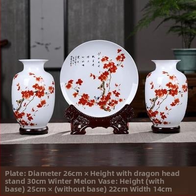 Tryjų porcelaninių vazonų rinkinys Hao Han, kinų stiliaus namų dekoras svetainei