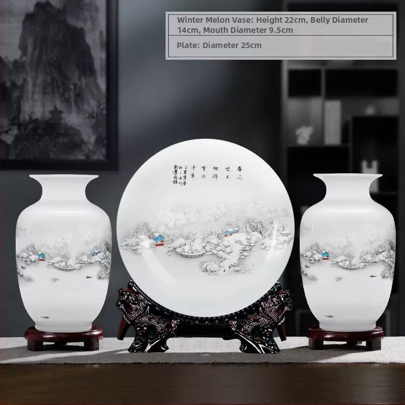 Tryjų porcelaninių vazonų rinkinys Hao Han, kinų stiliaus namų dekoras svetainei