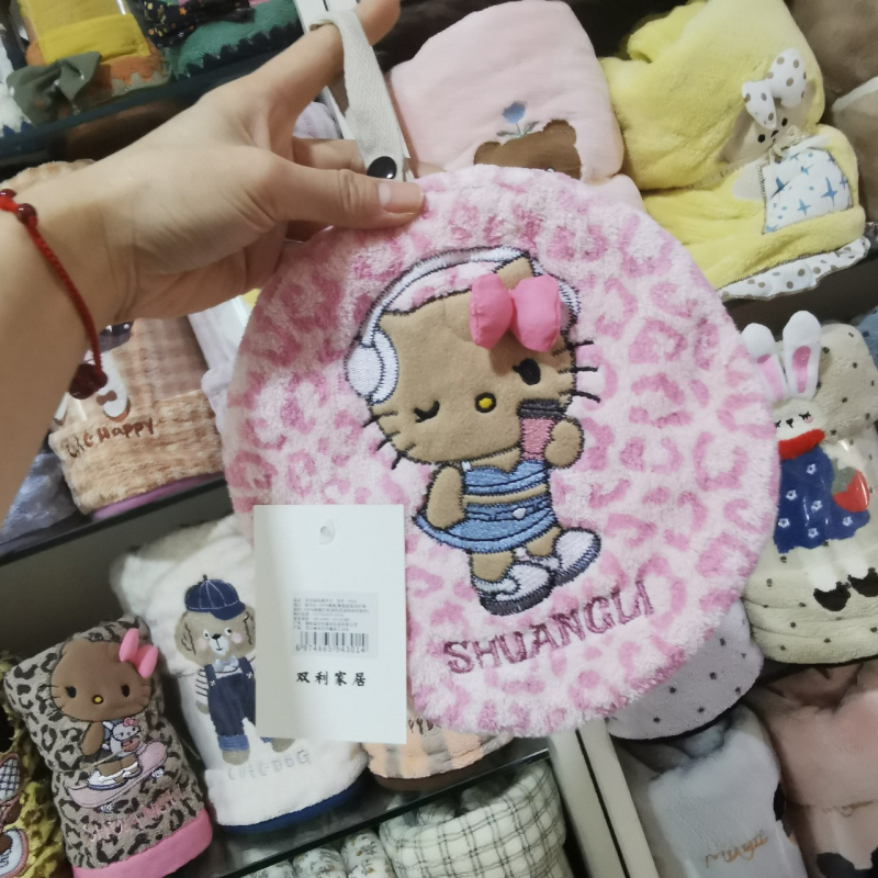 Double Benefit Πετσέτα Χεριών – Μοτίβο λεοπάρ γάτας, Κοραλλί φλίς, Κεντημένη, 30–50 g, 150d