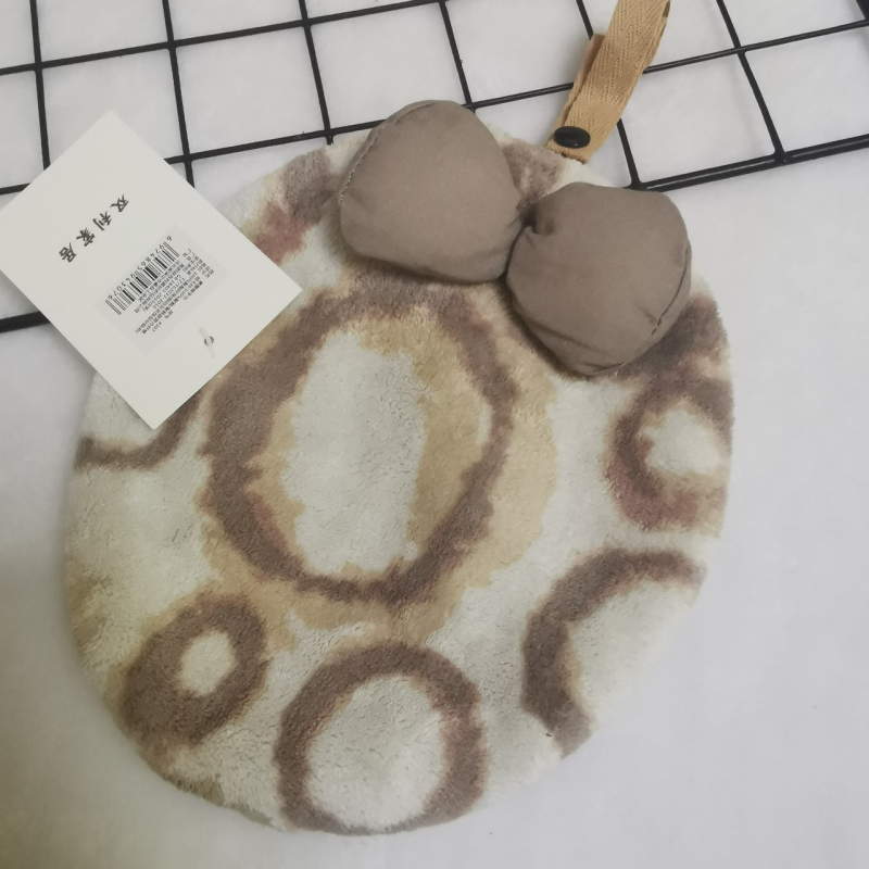 Double Benefit Πετσέτα Χεριών – Μοτίβο λεοπάρ γάτας, Κοραλλί φλίς, Κεντημένη, 30–50 g, 150d