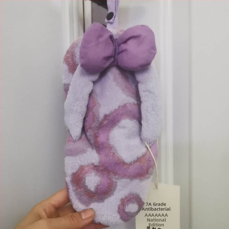 Double Benefit Ručný uterák – Leopardí mačací vzor, korálový fleece, vyšívaný, 30–50 g, 150d