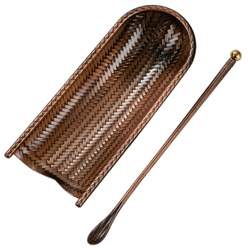 Kaheosaline kung fu tee komplekt: käsitööline tee lusikas ja taldrik segusest tee ceremoonia tarbeks