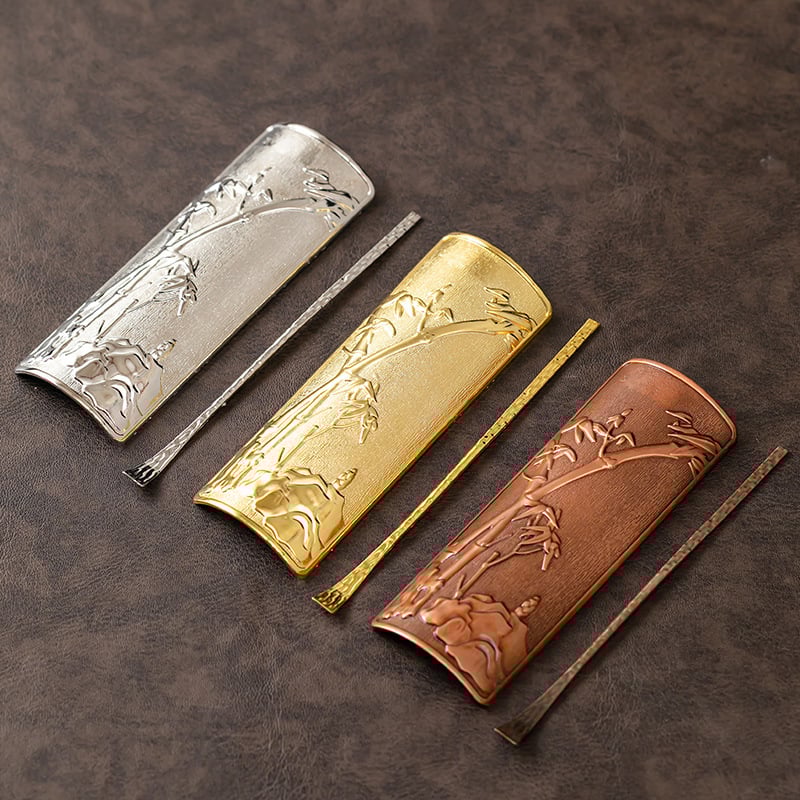 Kaheosaline kung fu tee komplekt: käsitööline tee lusikas ja taldrik segusest tee ceremoonia tarbeks