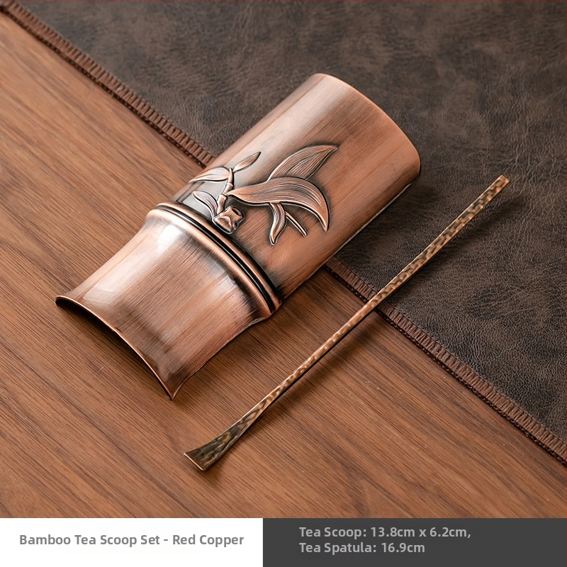 Kaheosaline kung fu tee komplekt: käsitööline tee lusikas ja taldrik segusest tee ceremoonia tarbeks