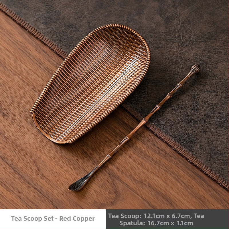 Kaheosaline kung fu tee komplekt: käsitööline tee lusikas ja taldrik segusest tee ceremoonia tarbeks