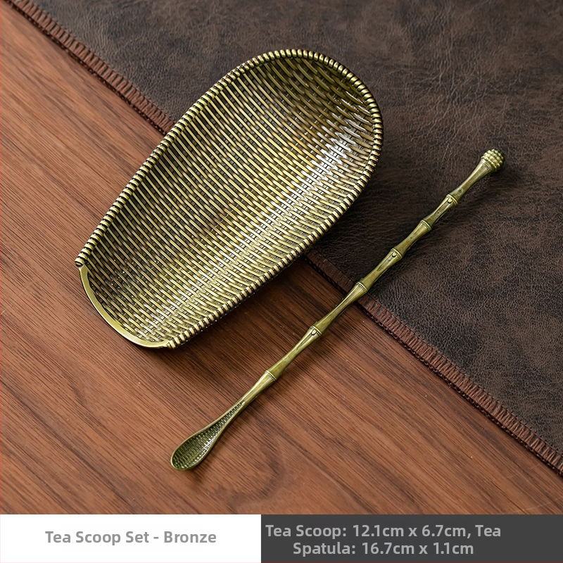 Kaheosaline kung fu tee komplekt: käsitööline tee lusikas ja taldrik segusest tee ceremoonia tarbeks
