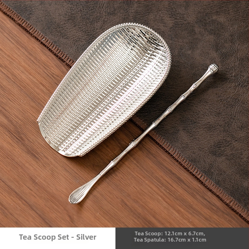 Kaheosaline kung fu tee komplekt: käsitööline tee lusikas ja taldrik segusest tee ceremoonia tarbeks