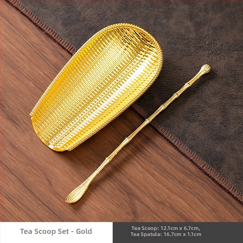 Kaheosaline kung fu tee komplekt: käsitööline tee lusikas ja taldrik segusest tee ceremoonia tarbeks