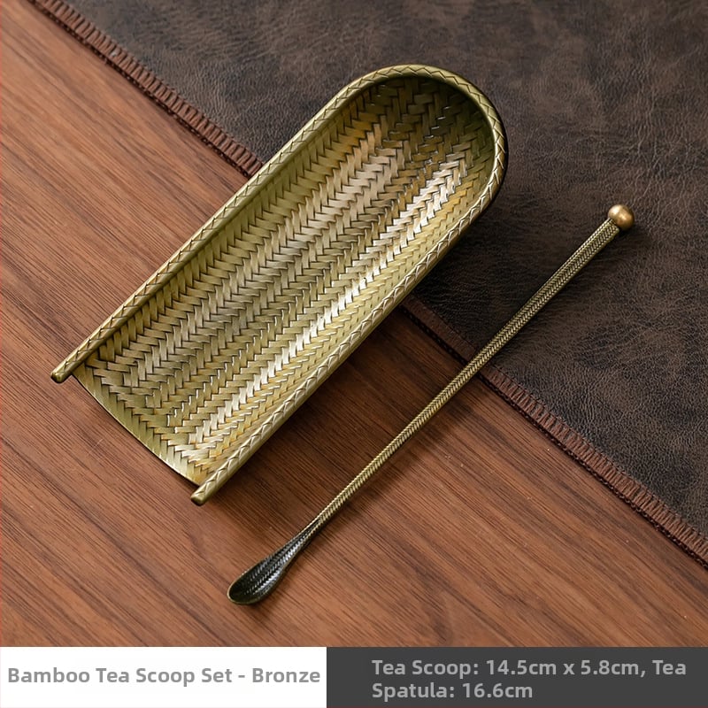 Kaheosaline kung fu tee komplekt: käsitööline tee lusikas ja taldrik segusest tee ceremoonia tarbeks