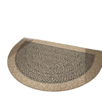 Félkör alakú bejárati szőnyeg geometriai mintával, hurkolt velúr, mosható