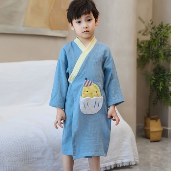 Gyermekeknek viselhető fürdőköntös törölköző, pamutból, gyorsan száradó, nyári vékony változat úszáshoz