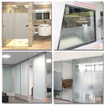 Savaime klijuojama matinio stiklo plėvelė langams – privatumas, vonios ir biuro erdvėms, PVC, nepermatoma, vienos spalvos raštas