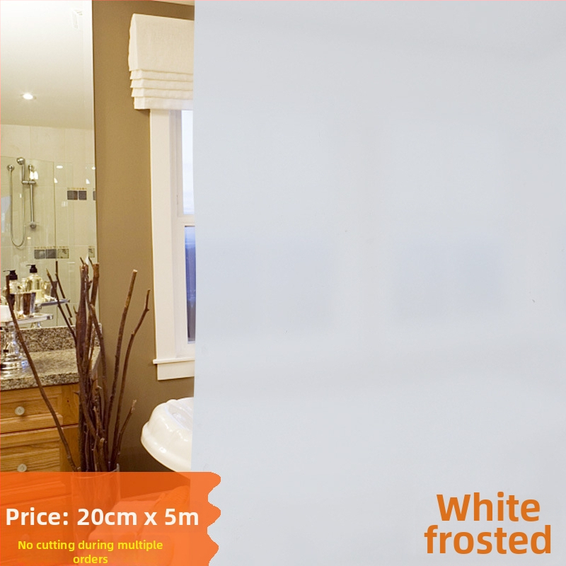 Savaime klijuojama matinio stiklo plėvelė langams – privatumas, vonios ir biuro erdvėms, PVC, nepermatoma, vienos spalvos raštas