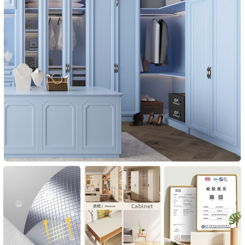 PVC антибактериален стенен стикер за вътрешността на гардероба, 1 бр., Zhuanhe, стил прост и модерен