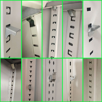 Metalo archyvinių spintų priedai: sustorėtas skyriklio spaustukas, spintos užrakinimo klipsas, ištemptas lentynos laikiklis (šiuolaikinio minimalistinio stiliaus)