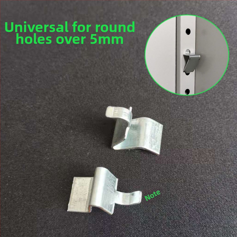 Metalo archyvinių spintų priedai: sustorėtas skyriklio spaustukas, spintos užrakinimo klipsas, ištemptas lentynos laikiklis (šiuolaikinio minimalistinio stiliaus)