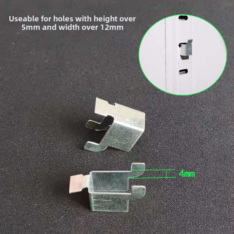 Metalo archyvinių spintų priedai: sustorėtas skyriklio spaustukas, spintos užrakinimo klipsas, ištemptas lentynos laikiklis (šiuolaikinio minimalistinio stiliaus)