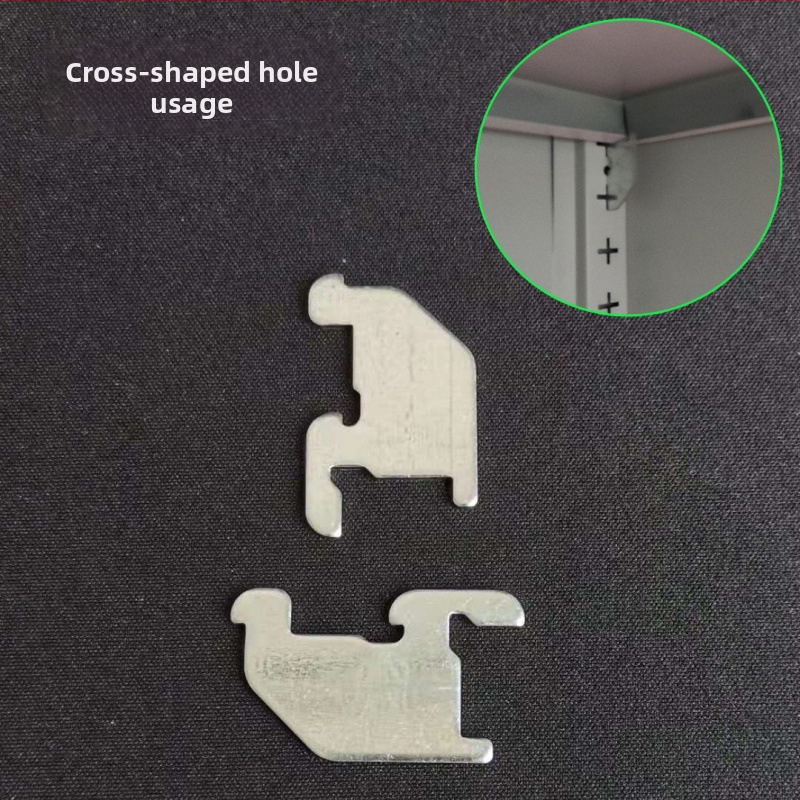 Metalo archyvinių spintų priedai: sustorėtas skyriklio spaustukas, spintos užrakinimo klipsas, ištemptas lentynos laikiklis (šiuolaikinio minimalistinio stiliaus)