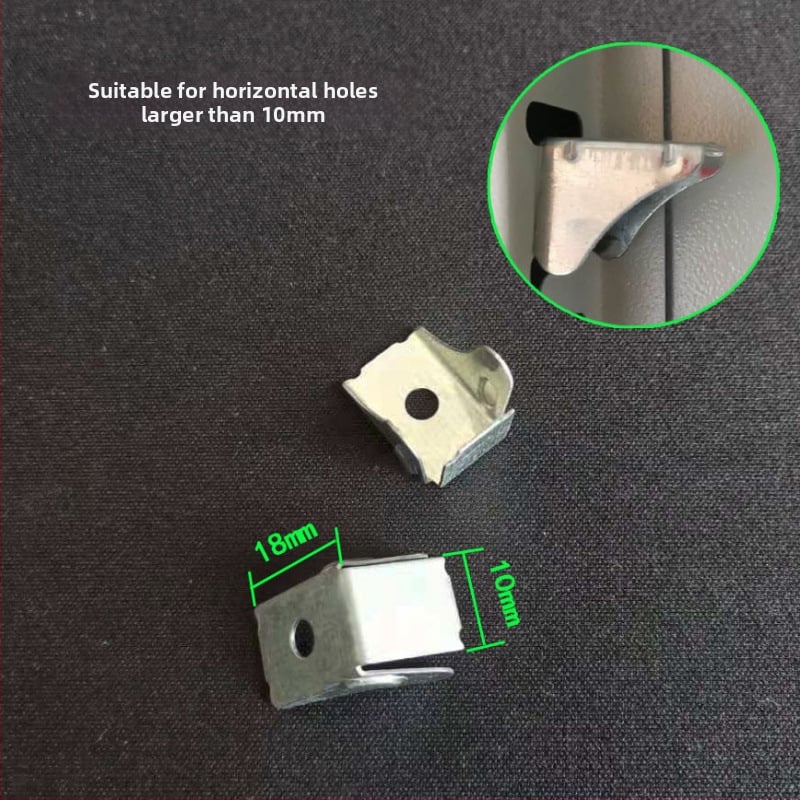 Metalo archyvinių spintų priedai: sustorėtas skyriklio spaustukas, spintos užrakinimo klipsas, ištemptas lentynos laikiklis (šiuolaikinio minimalistinio stiliaus)