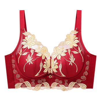 Női melltartó készlet — vezeték nélküli Push-Up, oldalsó emelés, anti-sag, 3/4 kosár, fix pántok, hátsó négy sor kapocs