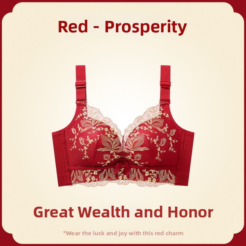 Női melltartó készlet — vezeték nélküli Push-Up, oldalsó emelés, anti-sag, 3/4 kosár, fix pántok, hátsó négy sor kapocs