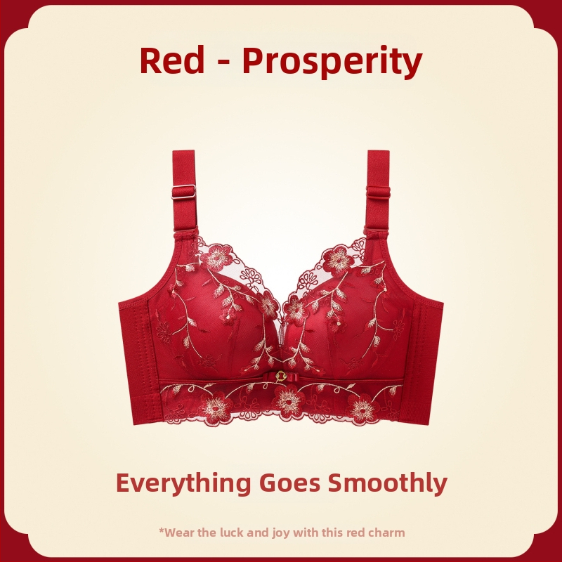 Női melltartó készlet — vezeték nélküli Push-Up, oldalsó emelés, anti-sag, 3/4 kosár, fix pántok, hátsó négy sor kapocs