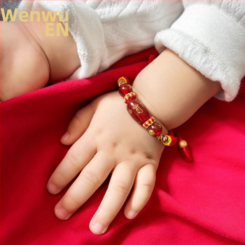 Unisex narukvica od cinnabara s graviranim zodijakalnim životinjama (konj, štakor, bik, zec) amulet zaštite - ručni ukras, proljeće 2025