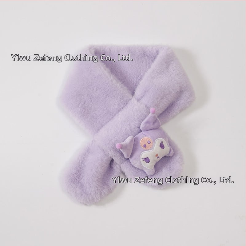 Vaikų šalikėlis – animacinio rašto, stačiakampis, megztas, žiemai šildo