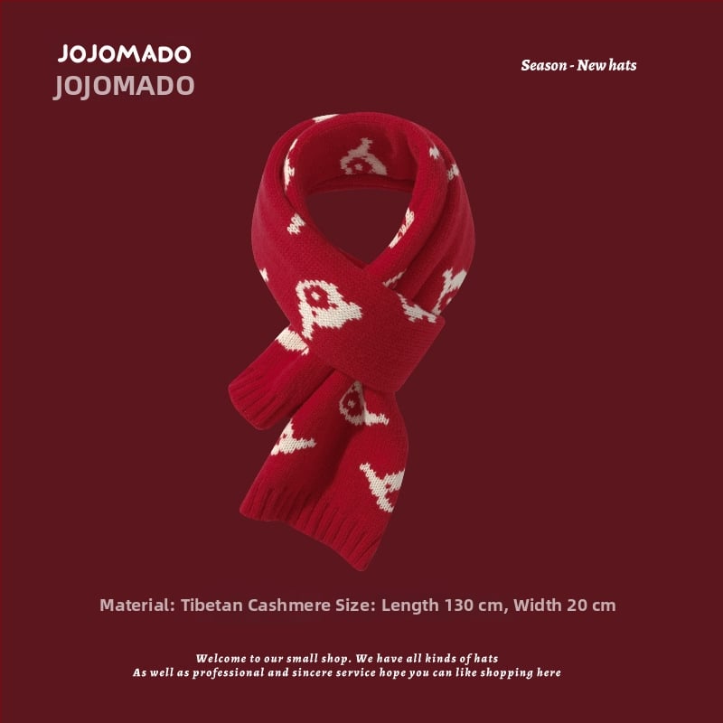 Kašmyro skara su kiškių raštu, warp knitting technologija, plotis 8,5 cm, unisex, vidutinio ilgio