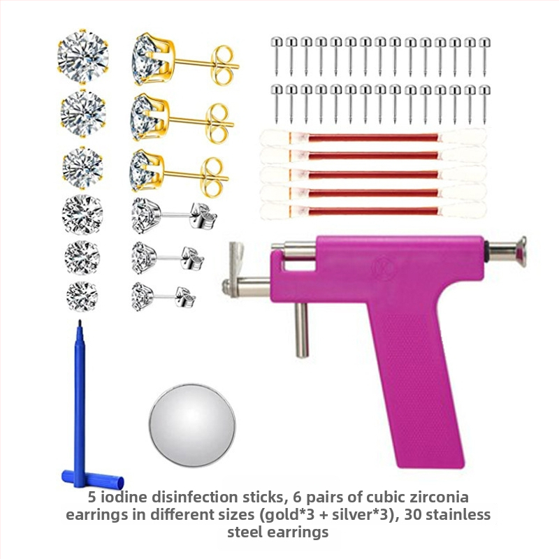 Dječji pištolj za probijanje uha - plastični, elektroplating završni sloj, otisnut logo, šifra AM10004