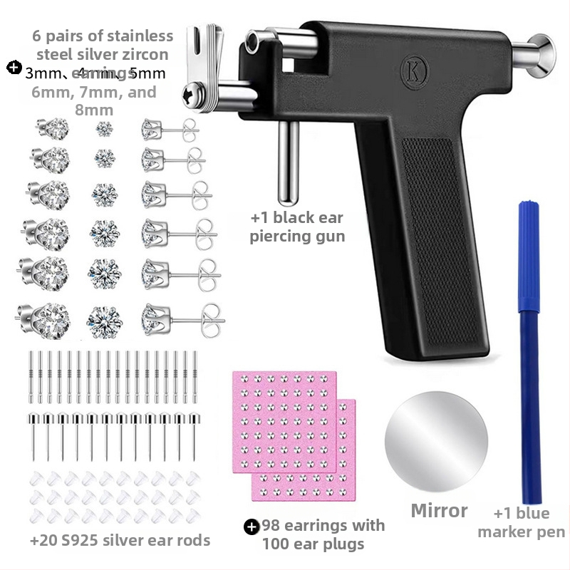 Dječji pištolj za probijanje uha - plastični, elektroplating završni sloj, otisnut logo, šifra AM10004
