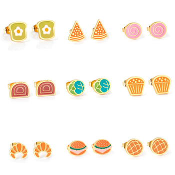 Cercei cu motiv de fructe, Design original, oțel inoxidabil, pentru femei (Material: oțel inoxidabil; Vârf urechi: oțel inoxidabil; Stil: design original; Categoria: cercei)