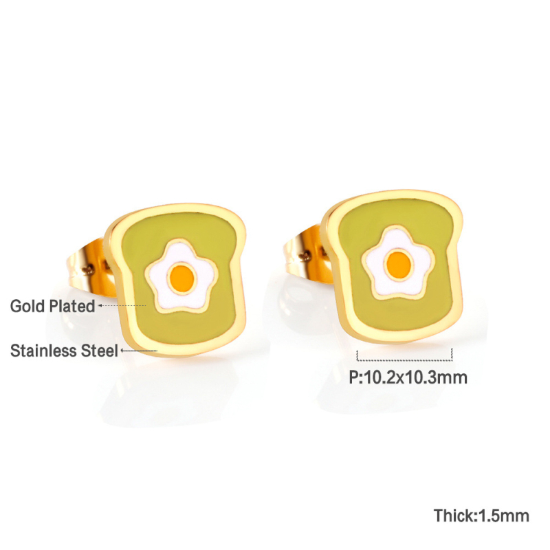 Cercei cu motiv de fructe, Design original, oțel inoxidabil, pentru femei (Material: oțel inoxidabil; Vârf urechi: oțel inoxidabil; Stil: design original; Categoria: cercei)