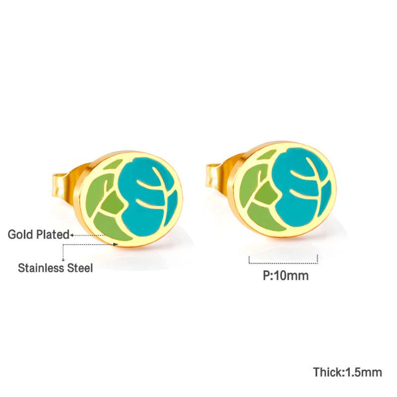 Cercei cu motiv de fructe, Design original, oțel inoxidabil, pentru femei (Material: oțel inoxidabil; Vârf urechi: oțel inoxidabil; Stil: design original; Categoria: cercei)