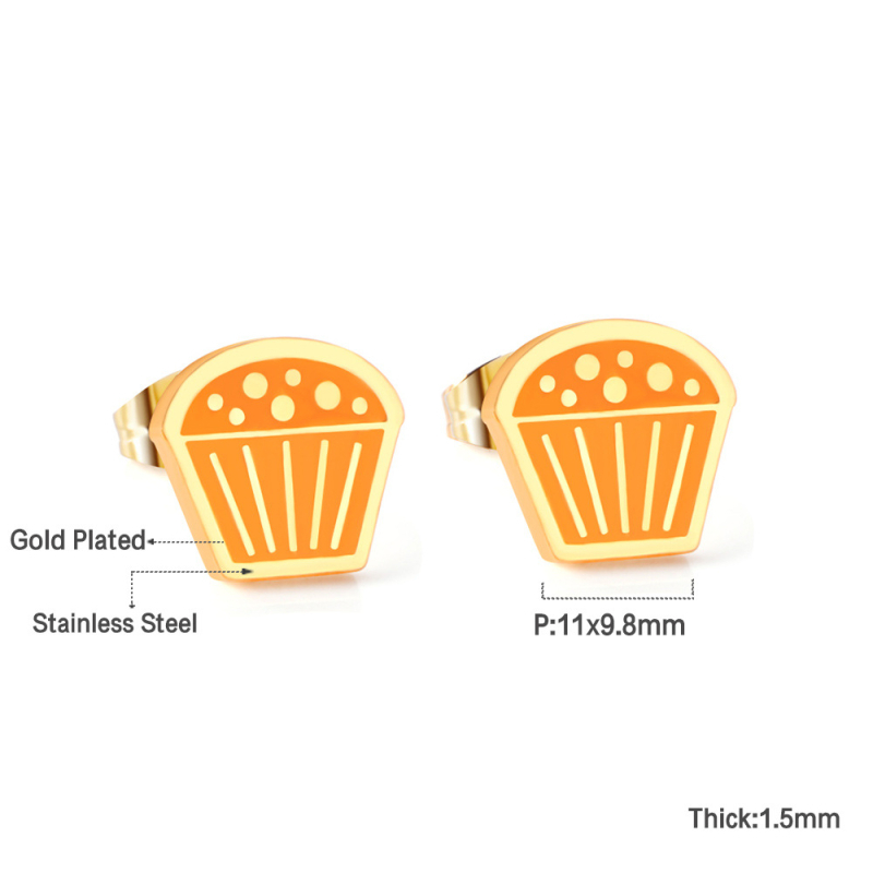 Cercei cu motiv de fructe, Design original, oțel inoxidabil, pentru femei (Material: oțel inoxidabil; Vârf urechi: oțel inoxidabil; Stil: design original; Categoria: cercei)