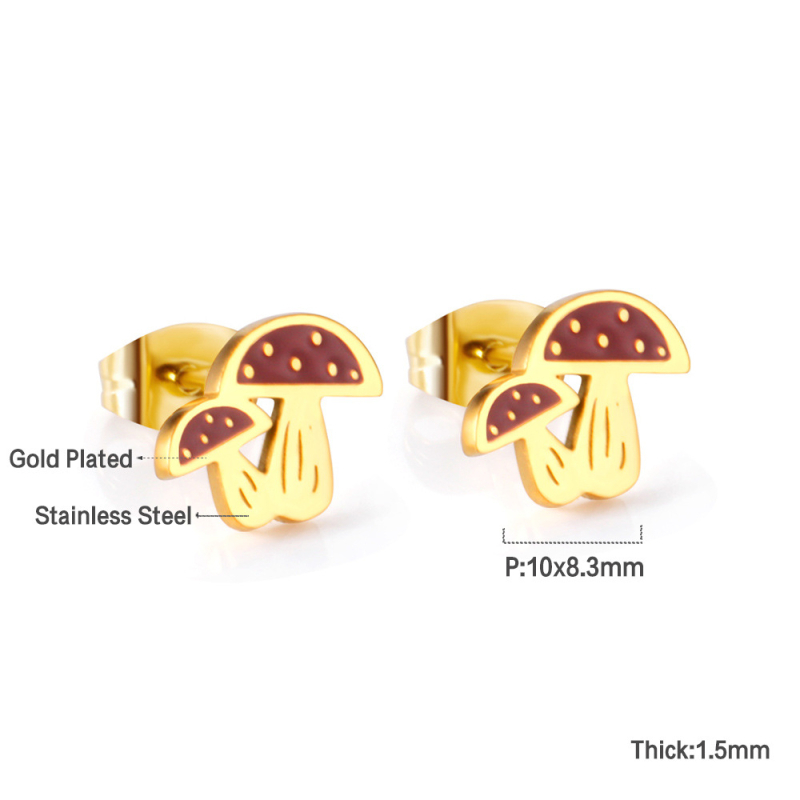 Cercei cu motiv de fructe, Design original, oțel inoxidabil, pentru femei (Material: oțel inoxidabil; Vârf urechi: oțel inoxidabil; Stil: design original; Categoria: cercei)