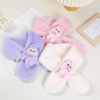 Vaikų šalikas, pūkų pluošto, Cartoon raštas, warp mezgimas, išlaiko šilumą