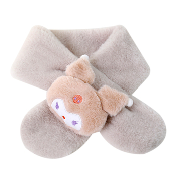 Vaikų šalikas, pūkų pluošto, Cartoon raštas, warp mezgimas, išlaiko šilumą