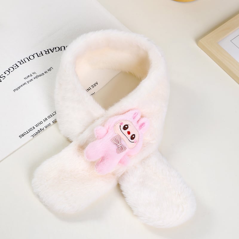 Vaikų šalikas, pūkų pluošto, Cartoon raštas, warp mezgimas, išlaiko šilumą