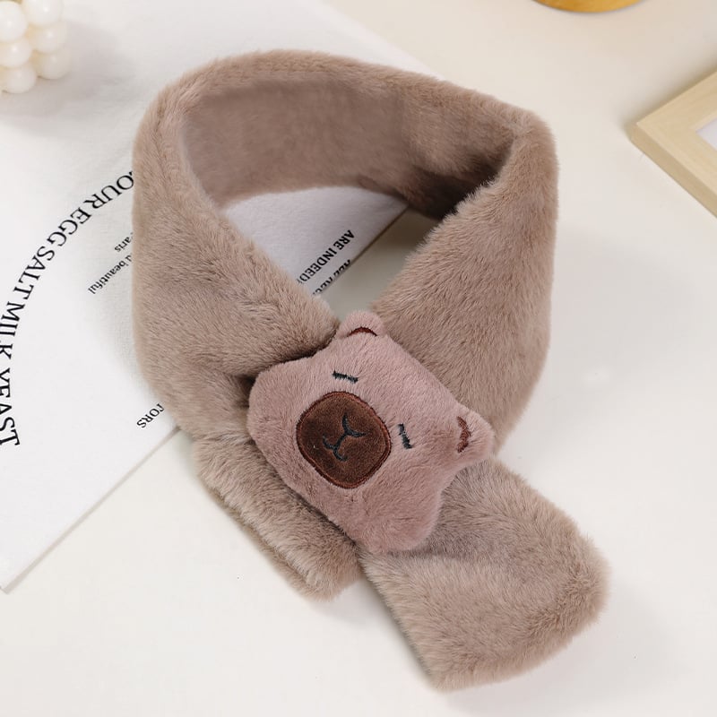 Vaikų šalikas, pūkų pluošto, Cartoon raštas, warp mezgimas, išlaiko šilumą