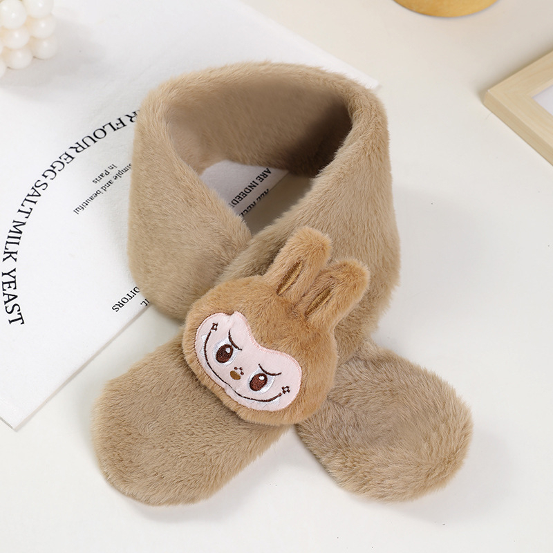 Vaikų šalikas, pūkų pluošto, Cartoon raštas, warp mezgimas, išlaiko šilumą