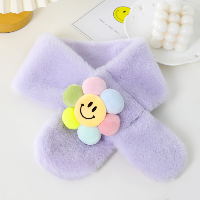 Vaikų šalikas, pūkų pluošto, Cartoon raštas, warp mezgimas, išlaiko šilumą