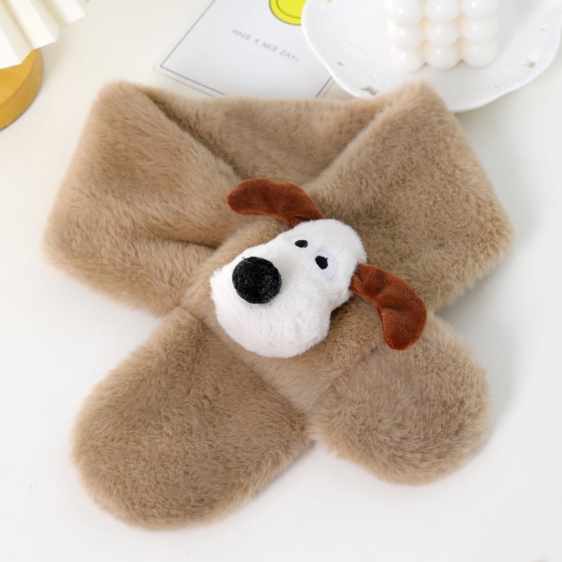 Vaikų šalikas, pūkų pluošto, Cartoon raštas, warp mezgimas, išlaiko šilumą