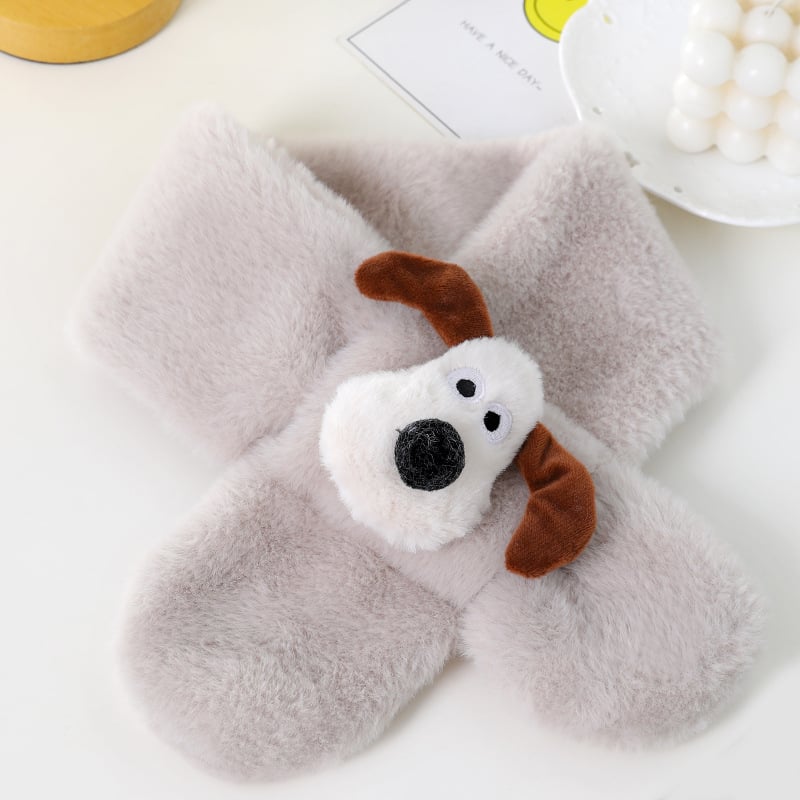 Vaikų šalikas, pūkų pluošto, Cartoon raštas, warp mezgimas, išlaiko šilumą