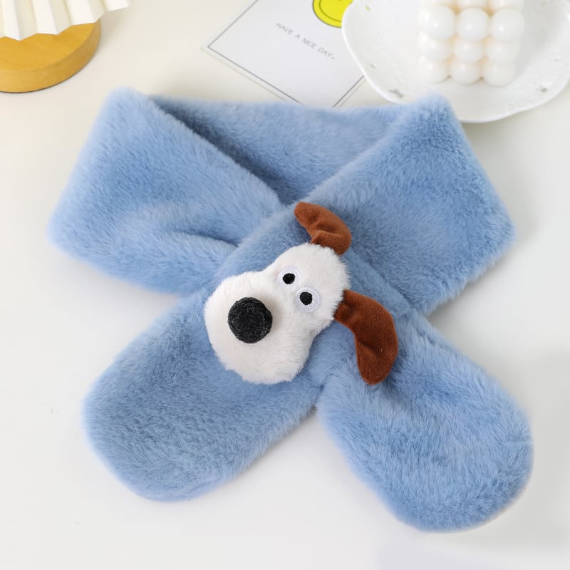 Vaikų šalikas, pūkų pluošto, Cartoon raštas, warp mezgimas, išlaiko šilumą