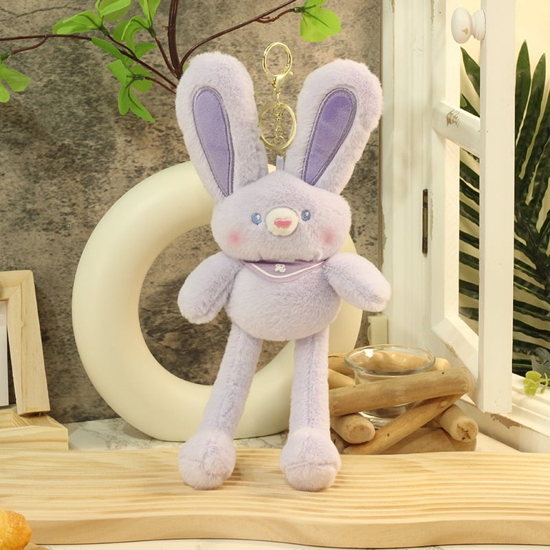 Πολυλειτουργικό λαγουδάκι plush παιχνίδι με τραβώμενα αυτιά, μπρελόκ και κρεμαστό, κοντό βελούδινο ύφασμα, προσαρμογή ανά σχέδιο, για ηλικίες 7–14 ετών