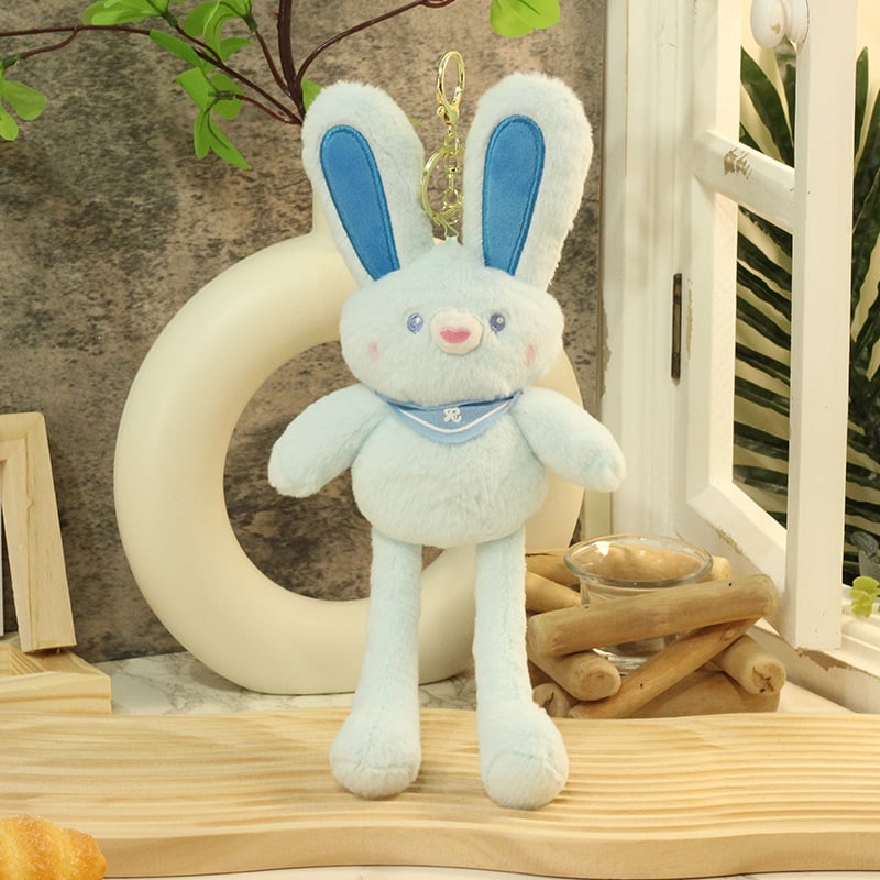 Πολυλειτουργικό λαγουδάκι plush παιχνίδι με τραβώμενα αυτιά, μπρελόκ και κρεμαστό, κοντό βελούδινο ύφασμα, προσαρμογή ανά σχέδιο, για ηλικίες 7–14 ετών