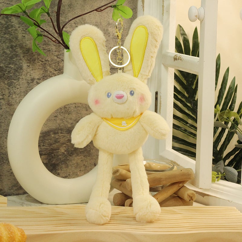 Πολυλειτουργικό λαγουδάκι plush παιχνίδι με τραβώμενα αυτιά, μπρελόκ και κρεμαστό, κοντό βελούδινο ύφασμα, προσαρμογή ανά σχέδιο, για ηλικίες 7–14 ετών